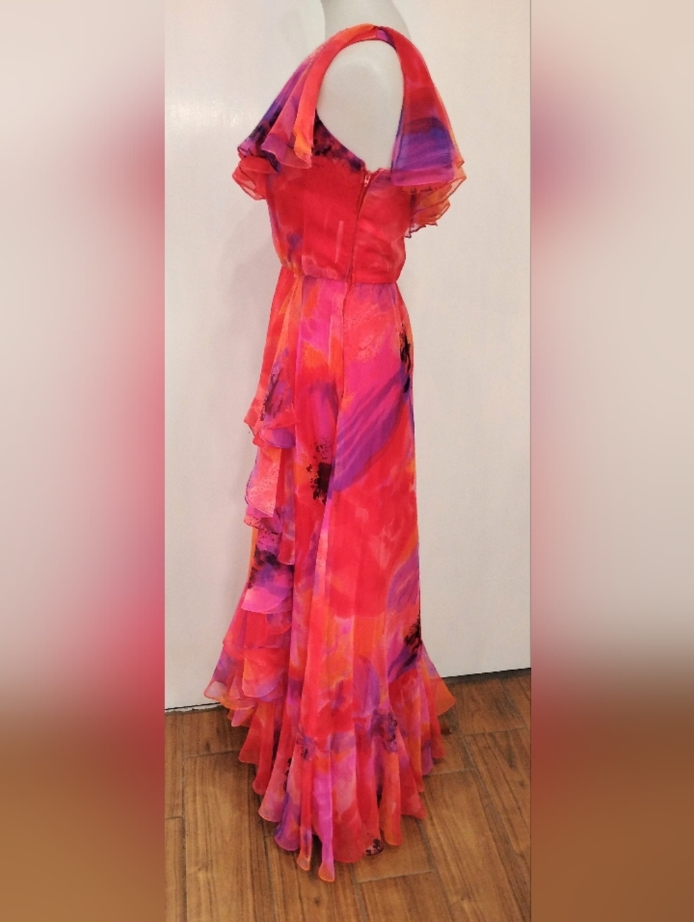 VINTAGE LILLIE RUBIN RUFFLED GOWN - Picture 6 of 15